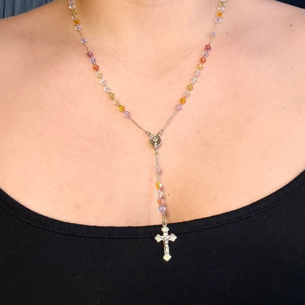 Rosary colorful beaded neckless dainty y2k trendy streetwear